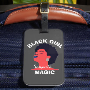 Black girl magic afro black history month 2024 luggage tag