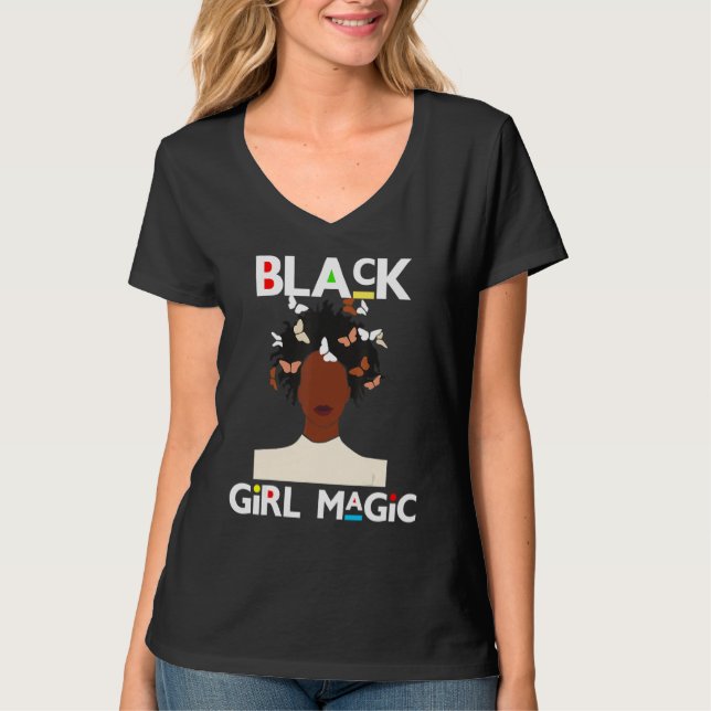 Black Girl Magic Afro Woman Sista Melanin Women Au T-Shirt (Front)