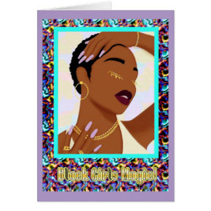 Black Girl Magic Afrocentric Empowerment Greeting  Cards