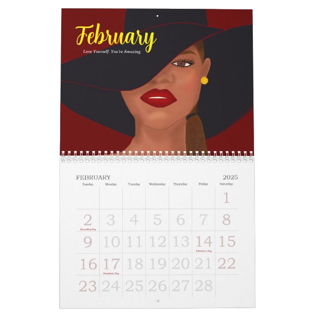 Black Girl Magic and Positive Affirmation Calendar (Feb 2025)