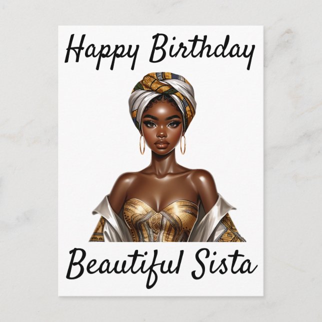 Black Girl Magic Birthday Sista Melanin Woman Post Invitation Postcard (Front)
