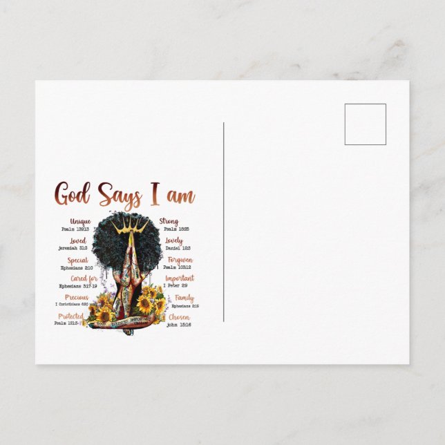 Black Girl Magic Birthday Sista Melanin Woman Postcard (Back)