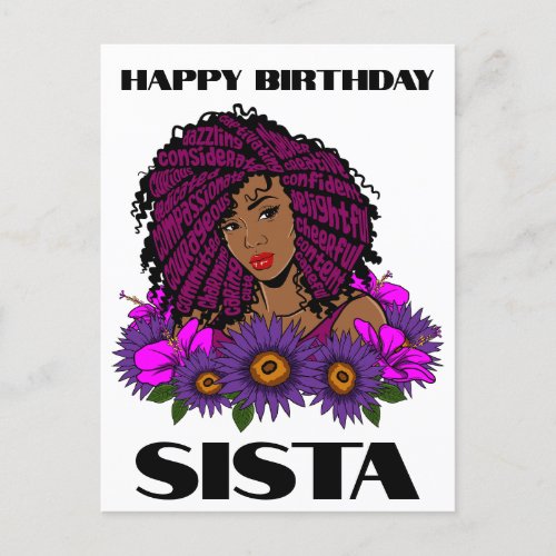 Black Girl Magic Birthday Sista Melanin Woman Postcard
