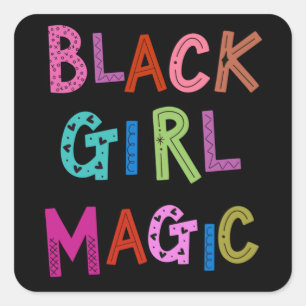 Black Girl Magic Black Queens Princess Kids Girls Square Sticker