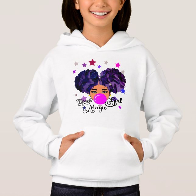 Black Girl Magic Bubble Winter Hoodie (Front)