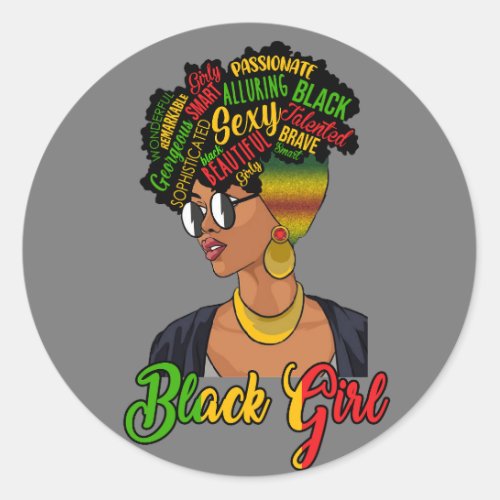 Black Girl Magic Classic Round Sticker