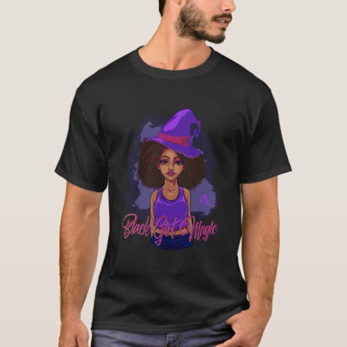 Black Girl Magic Halloween Witch Teenager Teen Cut T_Shirt