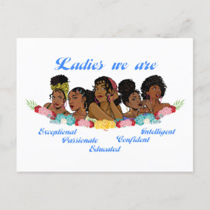 Black girl magic, melanin poppin, sista, brown ski postcard