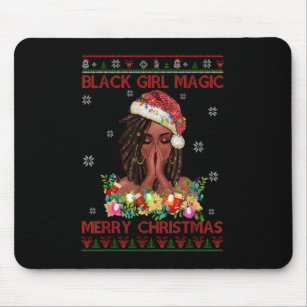 Black Girl Magic Merry Christmas African American  Mouse Pad