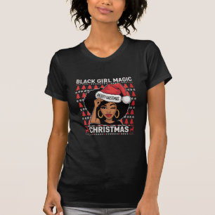 Black Girl Magic Merry Christmas African American T-Shirt