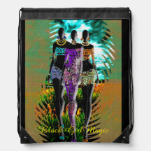 Black Girl Magic Mixed‑Media Silhouette Fashion 
