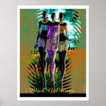 Black Girl Magic – Mixed Media Silhouette Fashion 
