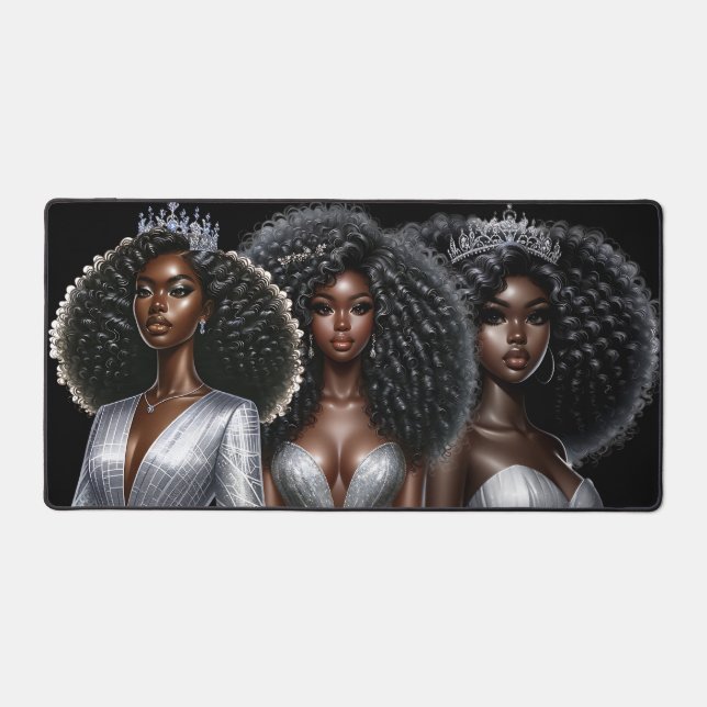 Black girl magic queen melanin woman sista queens  desk mat (Front)