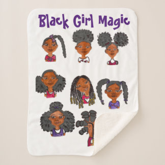Black Girl Magic Sherpa Blanket