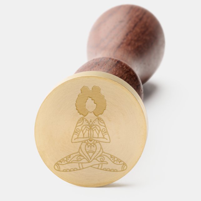 Black Girl Meditation Zen Wax Seal Stamp (Front)