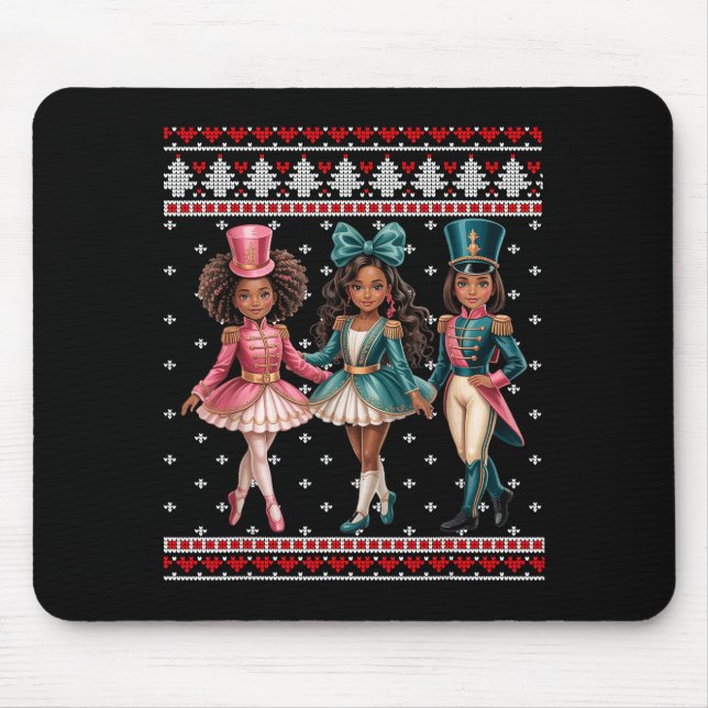 Black Girl Nutcracker Western Nutcracker Bow Ugly  Mouse Pad (Front)