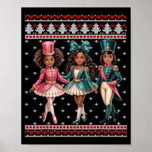 Black Girl Nutcracker Western Nutcracker Bow Ugly Poster