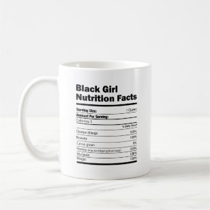 Black Girl Nutritional Facts Coffee Mug