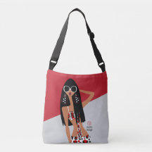 Black Girl on Red, White, Grey and Black