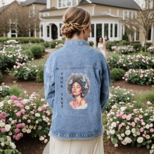 Black Girl Pastel Minimalistic Butterfly Custom Denim Jacket