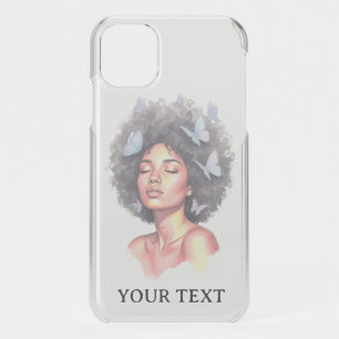 Black Girl Pastel Minimalistic Butterfly Custom iPhone 11 Case