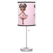 Black Girl Pink Ballerina Ballet Table Lamp (Left)