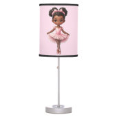 Black Girl Pink Ballerina Ballet Table Lamp (Front)