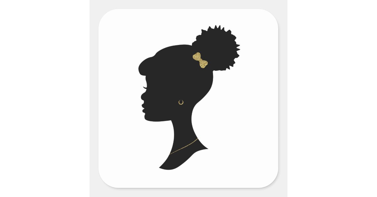 Sticker Black and white silhouette of the girl 