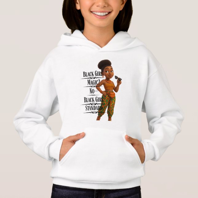 Black Girl Standard,Afro Modern,Pixarstyle 3d Hoodie (Front)