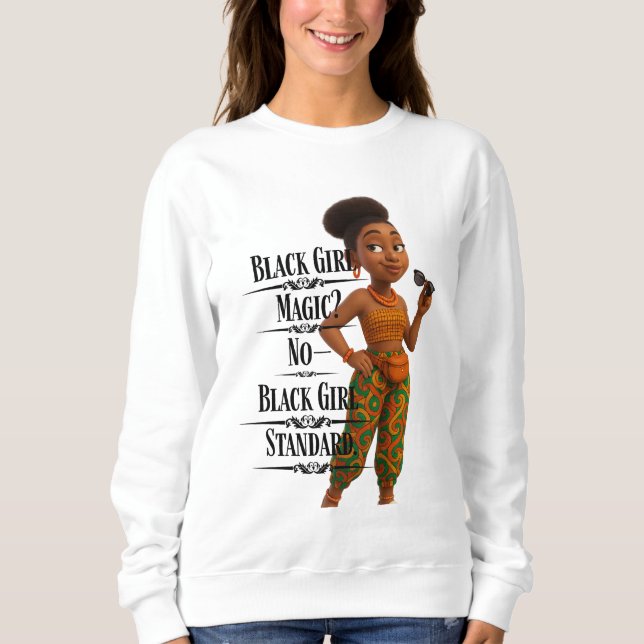 Black Girl Standard,Afro Modern,Pixarstyle 3d Sweatshirt (Front)