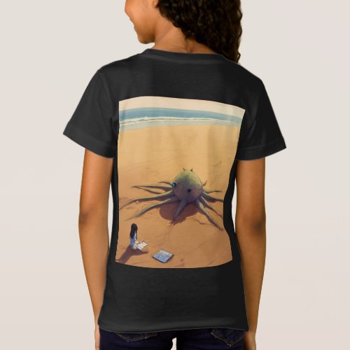 Black girl t shirt with starfish image 