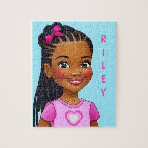 Black Girl With Braids Personalized Jigsaw Puzzle