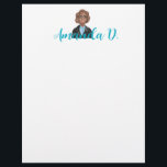 Black Girl with Glasses Personalized Letterhead<br><div class="desc">The latest addition to the collection.</div>
