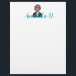 Black Girl with Glasses Personalized Letterhead<br><div class="desc">The latest addition to the collection.</div>