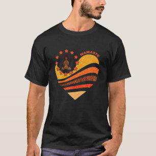 Black Girl Yoga Namaste Heart Melanin Junenth Funn T-Shirt
