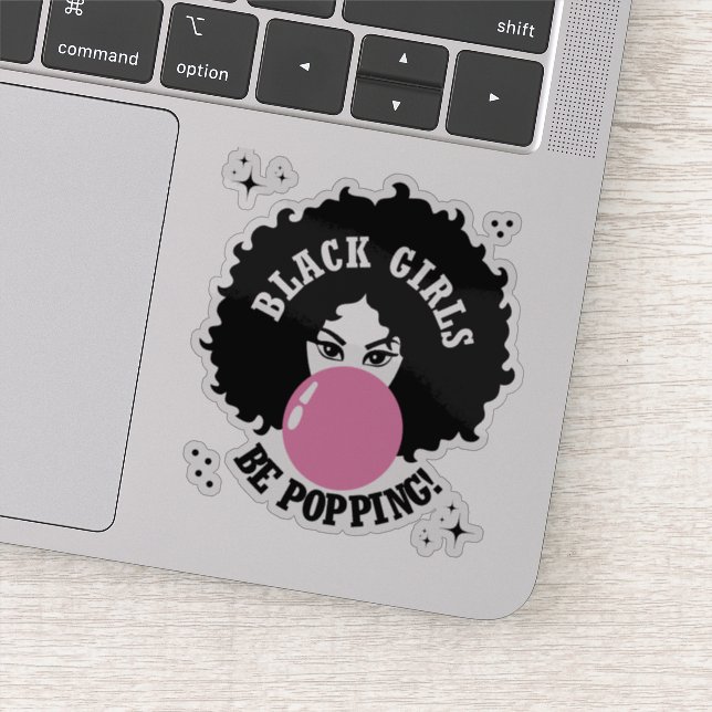 Black Girls Be Popping Afro Bubblegum Sticker (Detail)