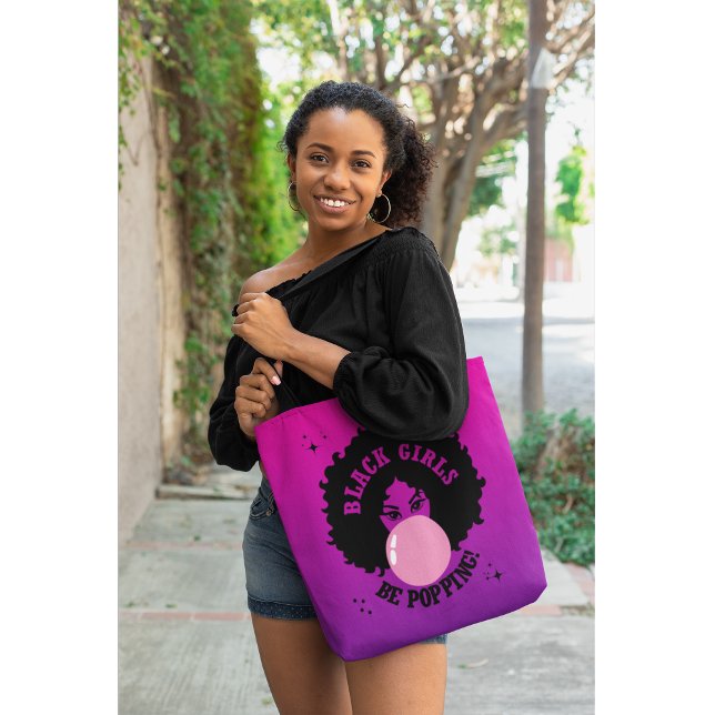 Black Girls Be Popping Afro Bubblegum Tote Bag (Cute, bold, and ready to roll—this tote brings the whole mood with you.)