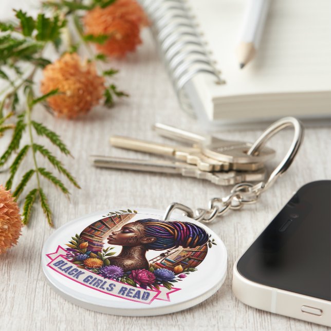 Black Girls Read Customizable Logo Keychain (Front Right)