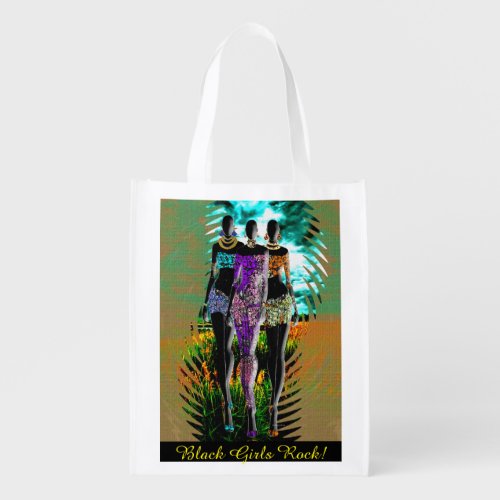 Black Girls Rock African Style Reusable Grocery Bag