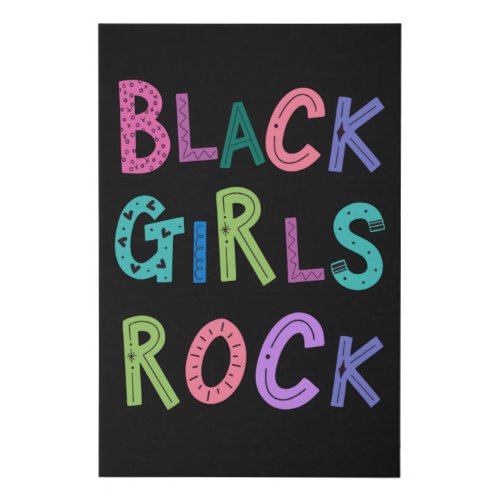 Black Girls Rock Black Queens Princess Kids Girls Faux Canvas Print