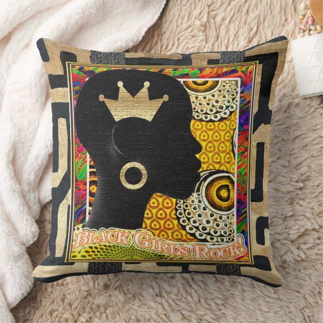 Black Girls Rock Throw Pillow (Blanket)