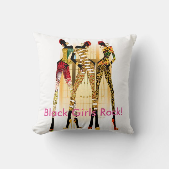Black Girls Rock! Throw Pillow (Front)