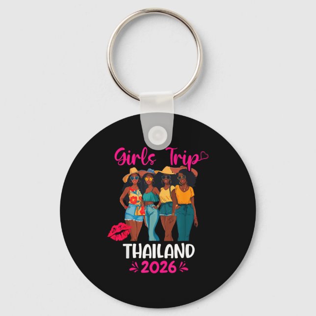 Black Girls Trip Thailand 2026 Vacation Matching  Keychain (Front)