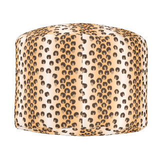 Black Girls with Afros Leopard Print Pouf