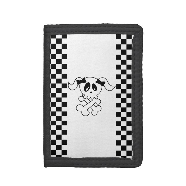 Black Girly Skull Wallet (Front Vertical)