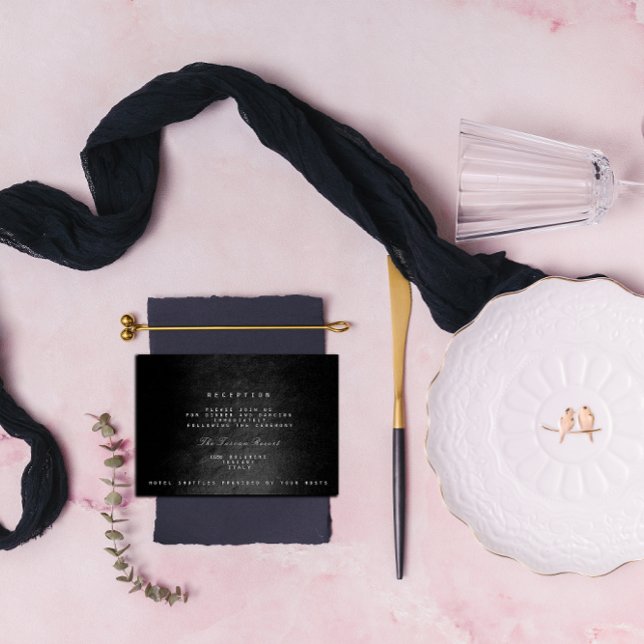 Black Glam Fall Autumn Vip Wedding Reception Invitation (Black Glam Fall Autumn Vip Wedding Reception Invitation )