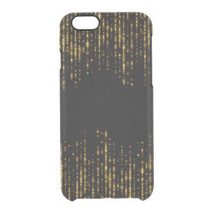 Black & Glam Gold Glitter Design GR4 Clear iPhone 6/6S Case