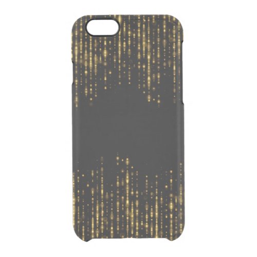 Black  Glam Gold Glitter Design GR4 Clear iPhone 66S Case