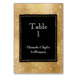 Black Glam Gold Sparkle Table Number