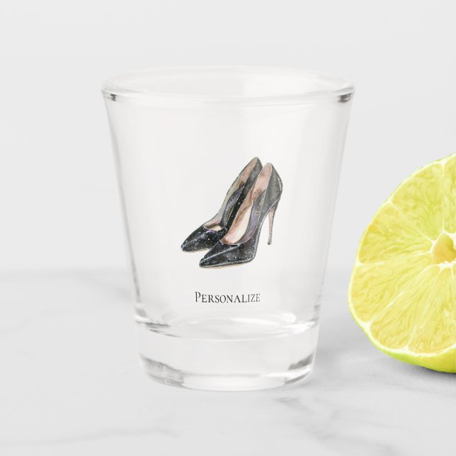 Black Glam High Heels Shot Glass (Front)